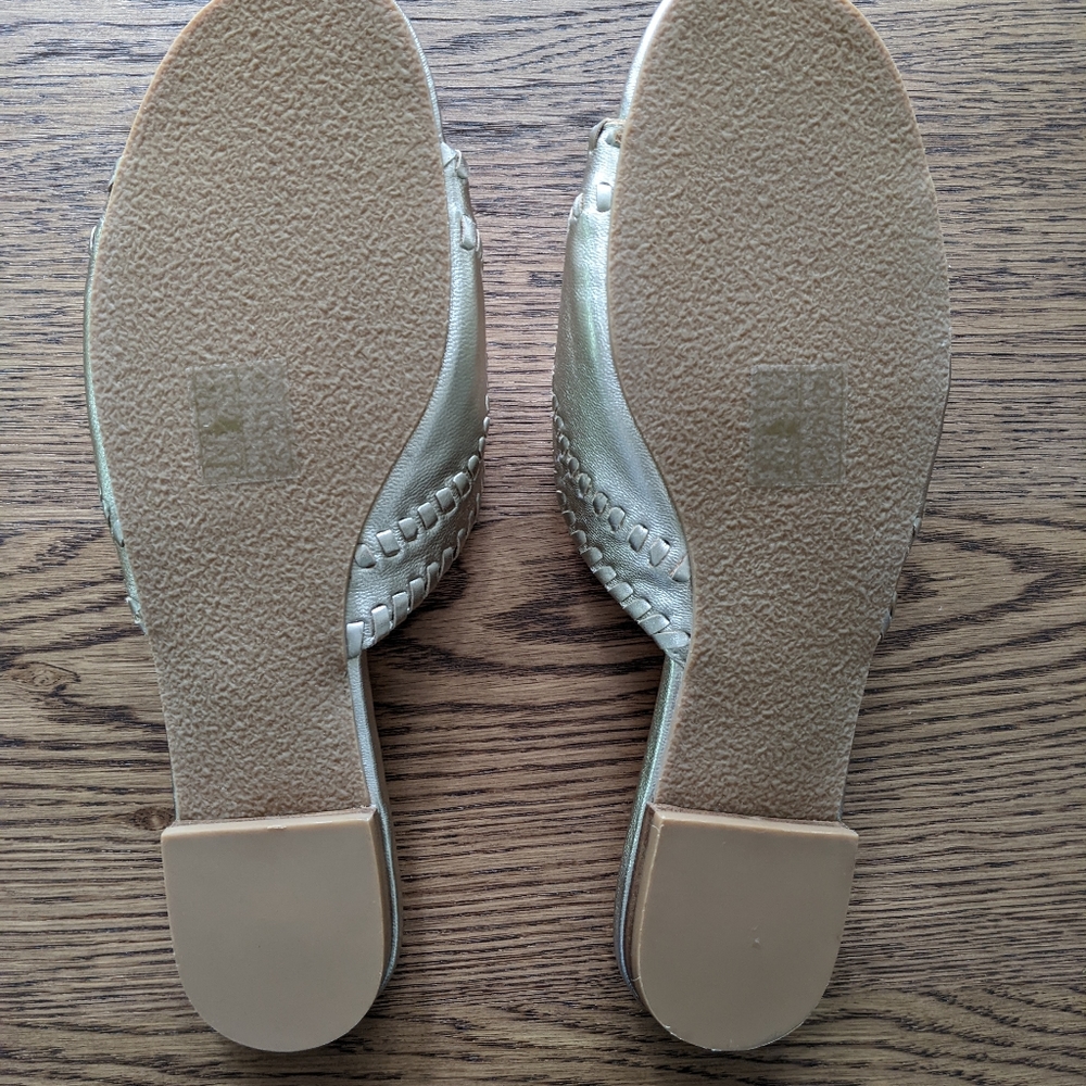 NWOT Jack Rogers Thompson Slides Gold Sandals 8 - Picture 3 of 9